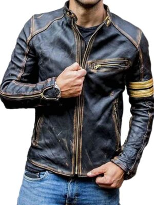 bike-rider-retro-cafe-racer-brown-leather-jacket