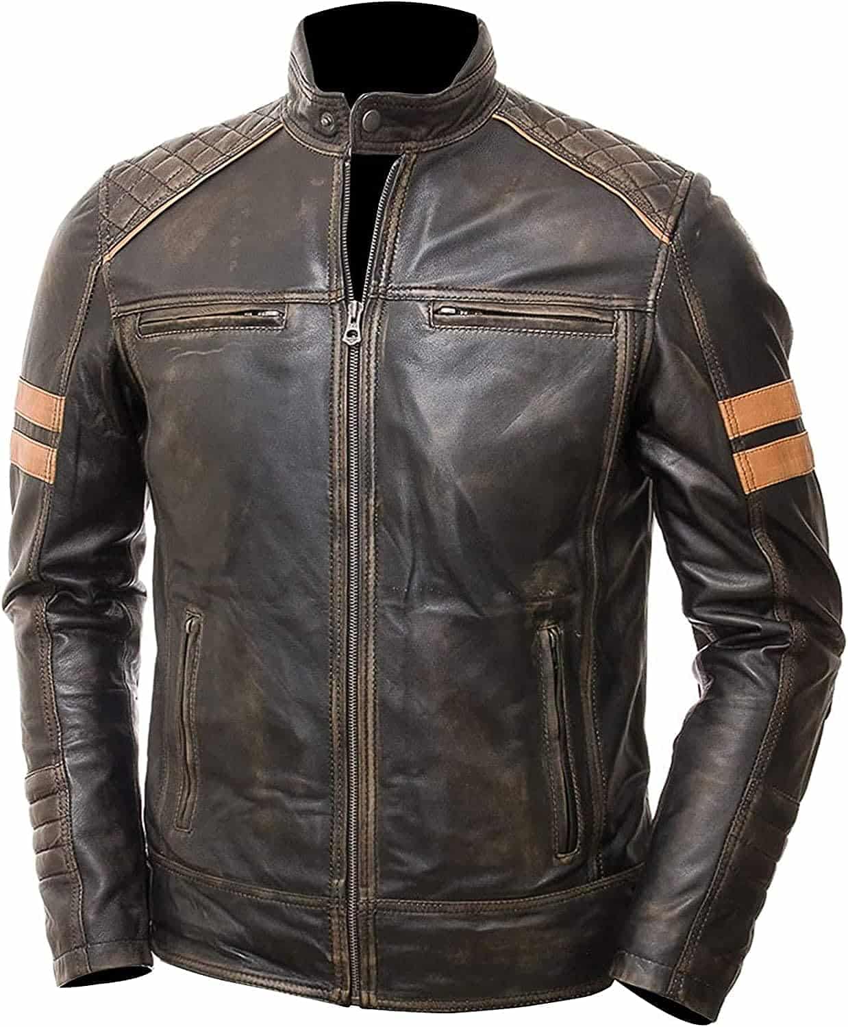 Vintage motorcycle cafe racer leather jacket