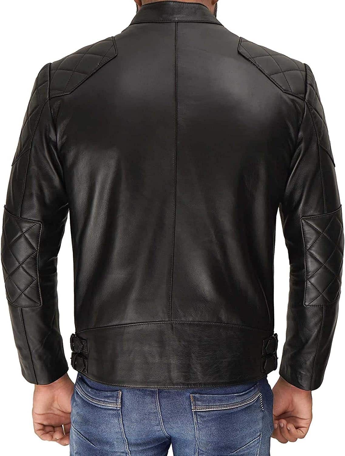 Black biker leather jacket