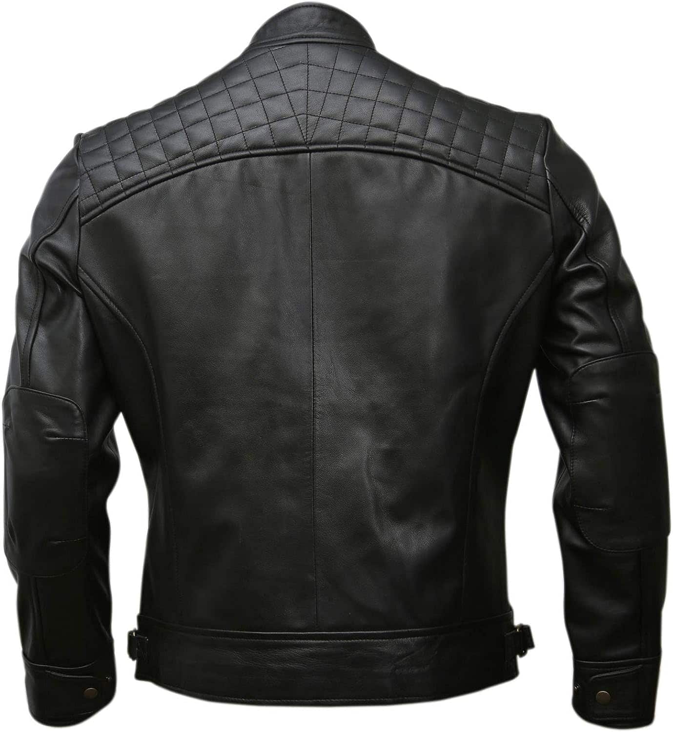 Black cafe racer leather jacket