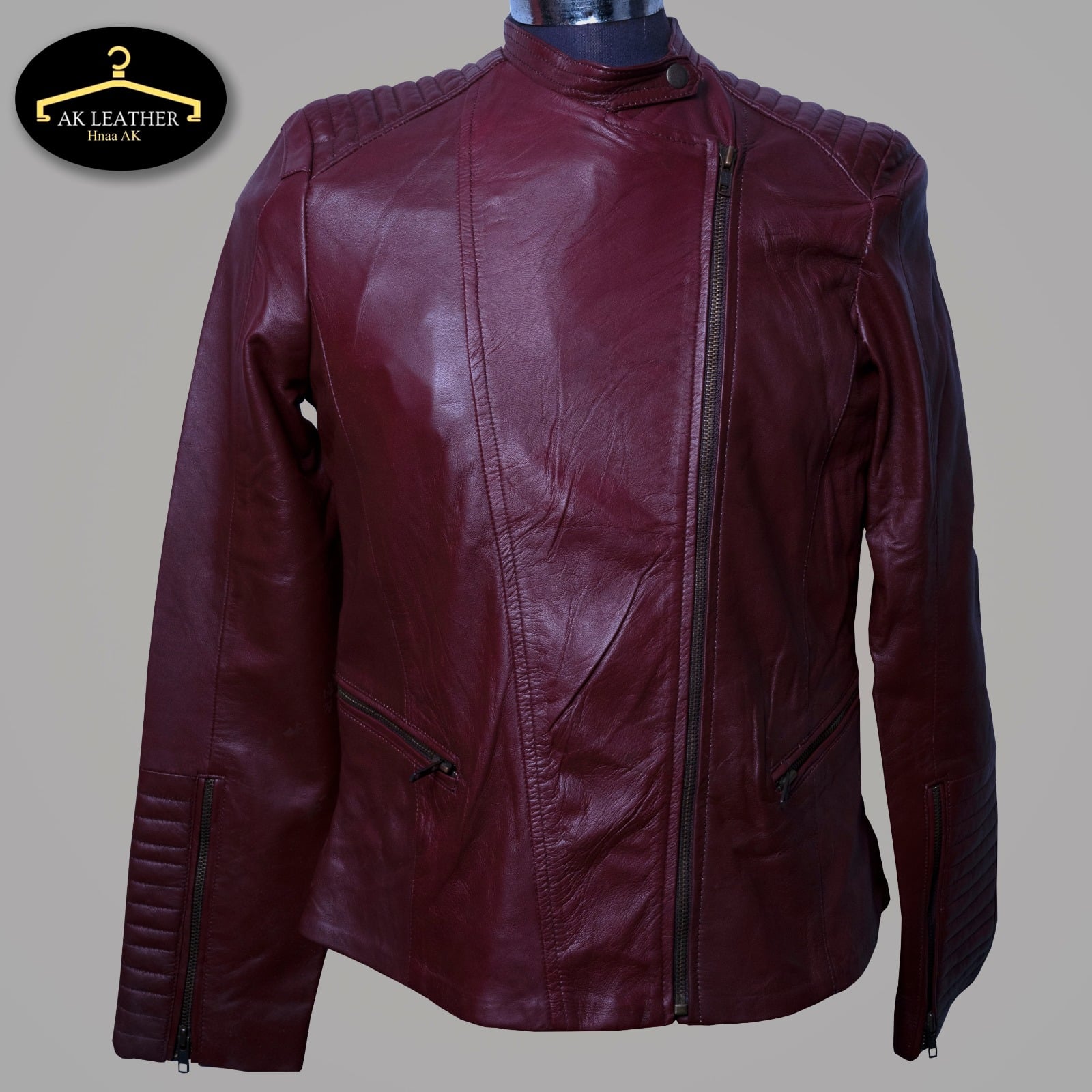 Red Leather Jacket for woman