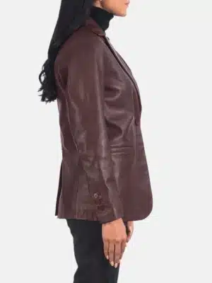 Brown leather blazer