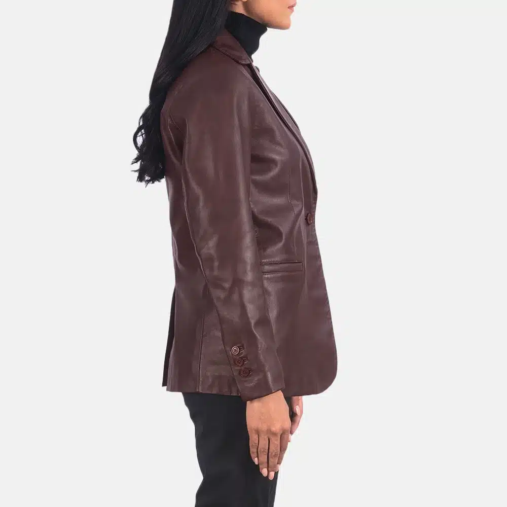 Brown Leather Blazer