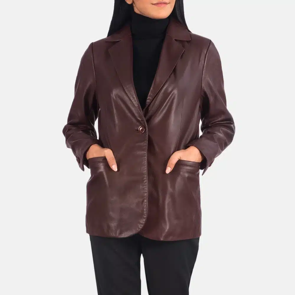 Brown Leather Blazer