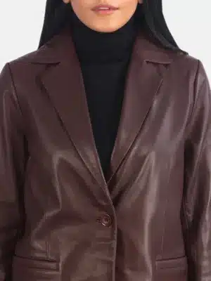 Brown leather blazer