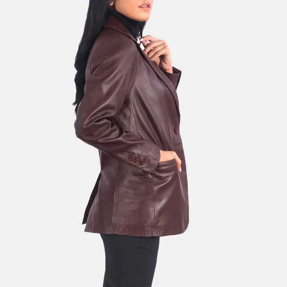 Brown Leather Blazer