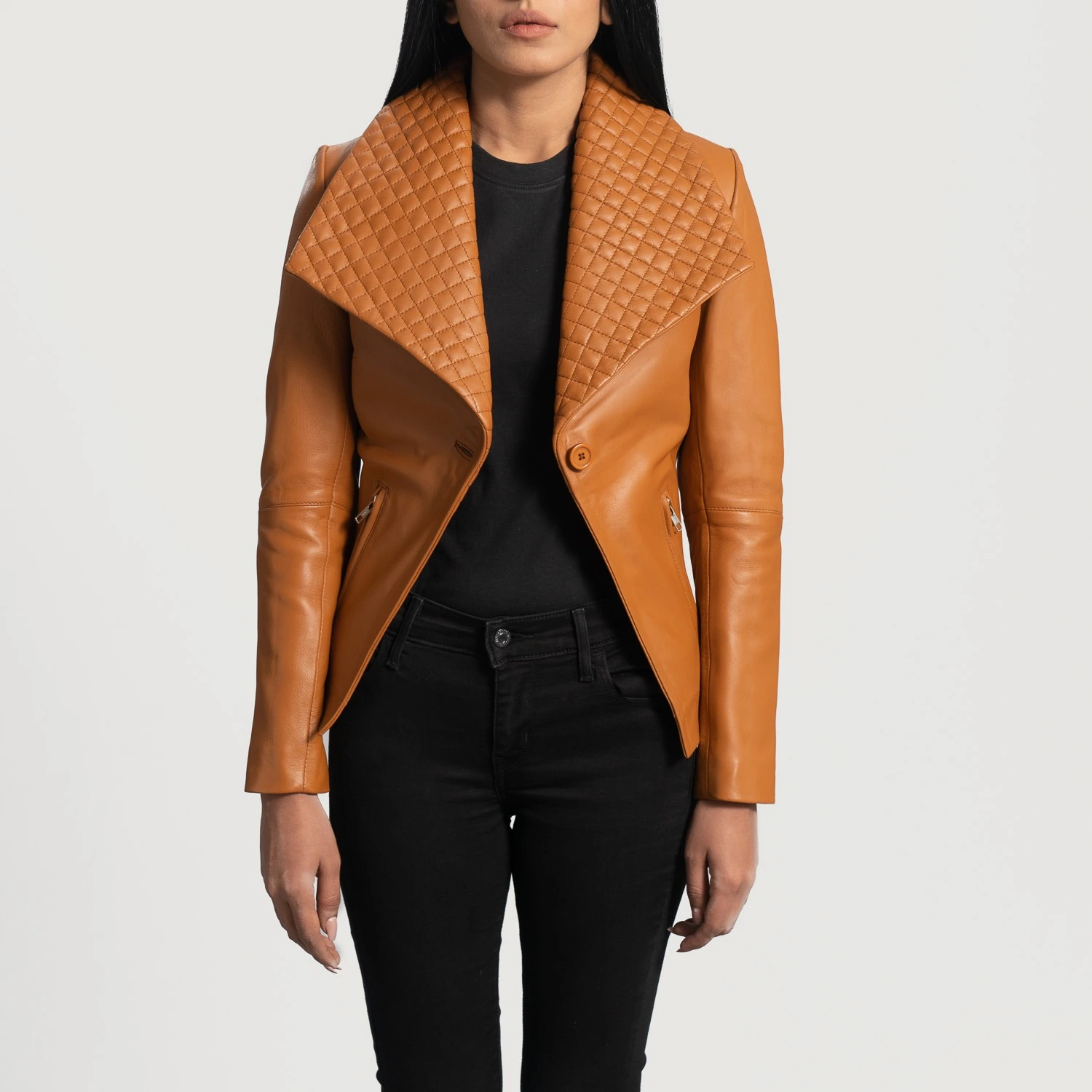 Tan Brown Leather Jacket