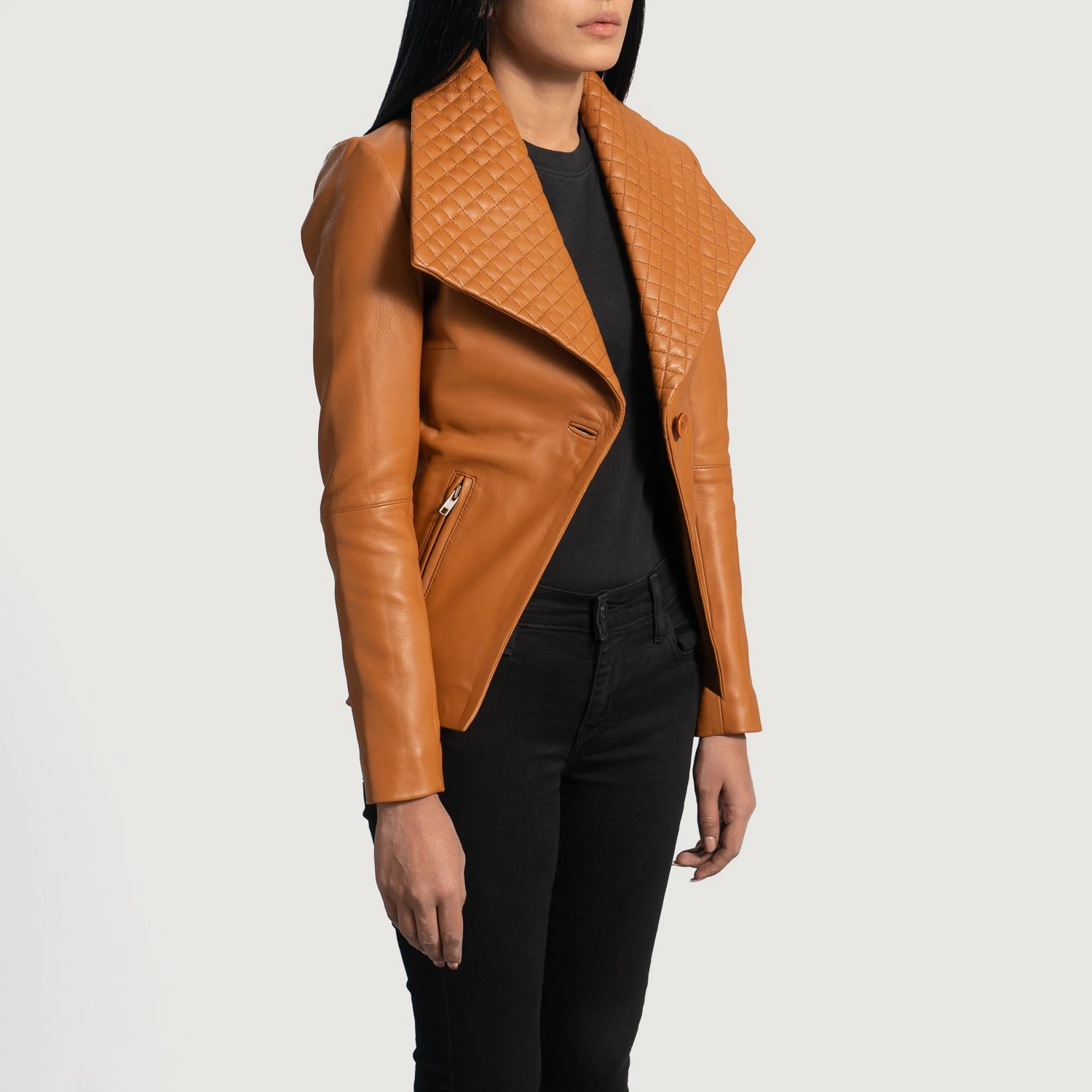 Tan Brown Leather Jacket