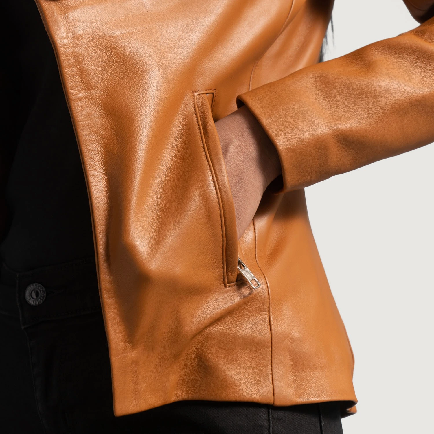 Tan Brown Leather Jacket